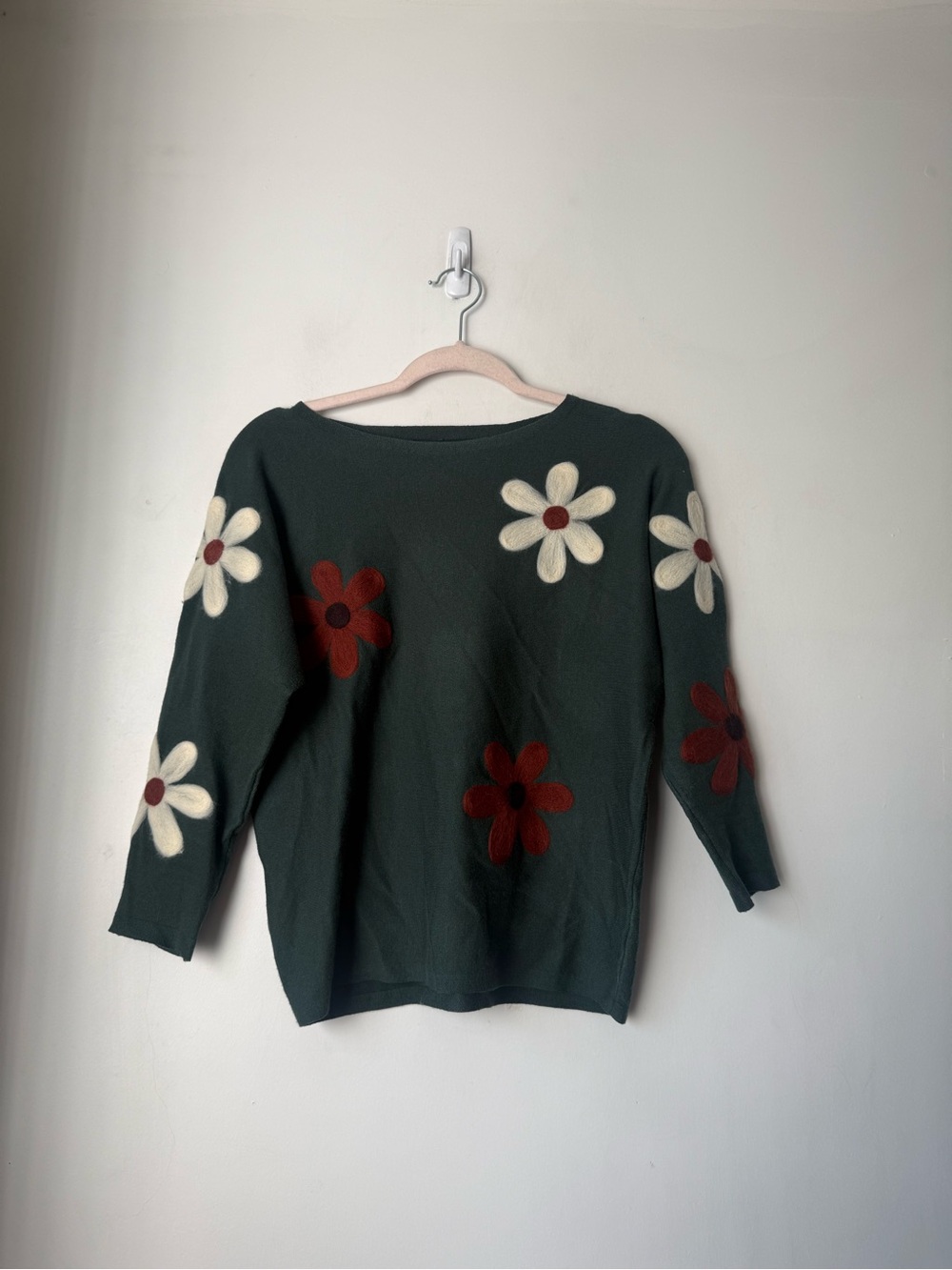 Aaeda Green Floral Sweater S